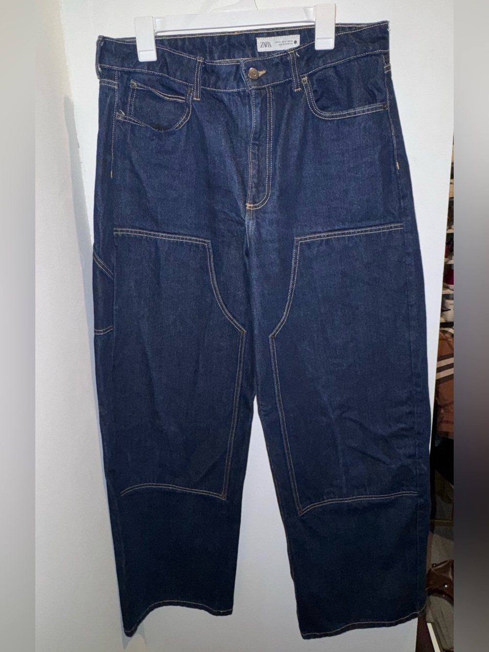 Zara high waist carpenter jeans denim